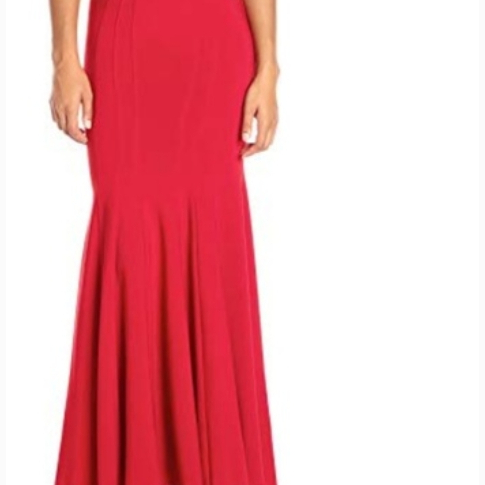 Betsy & Adam Red Mermaid Maxi Dress